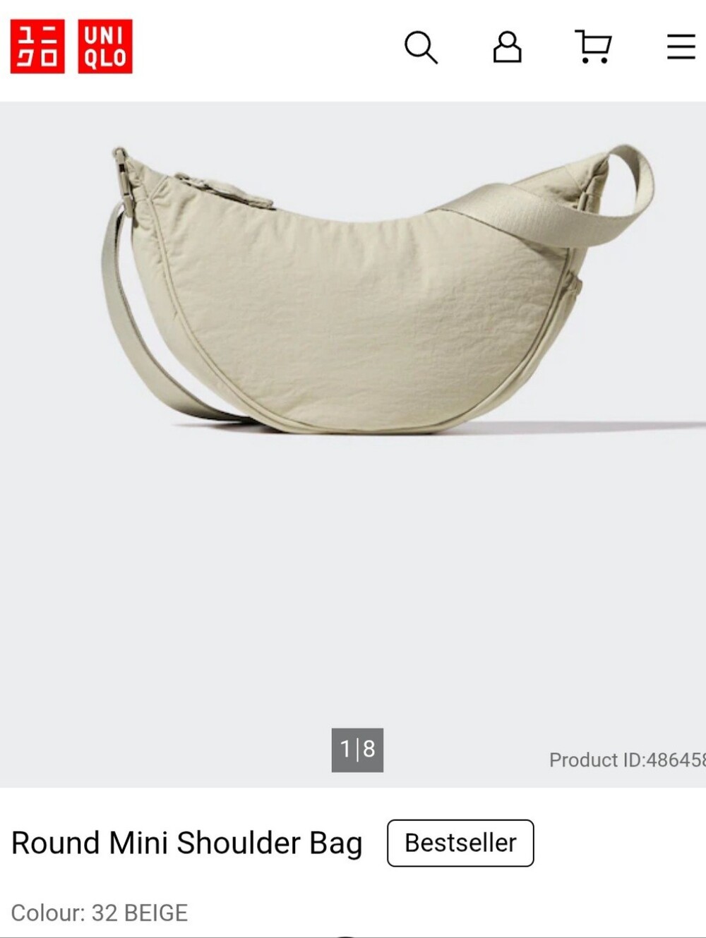 UNIQLO Beige Crescent Mini Shoulder Bag